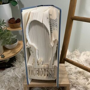 Time To Fish Folded Book Art Piece